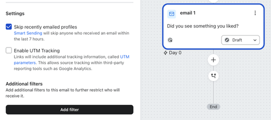 Le impostazioni dei messaggi del flusso si trovano nella barra laterale sinistra del costruttore di flussi dopo aver cliccato su un messaggio.