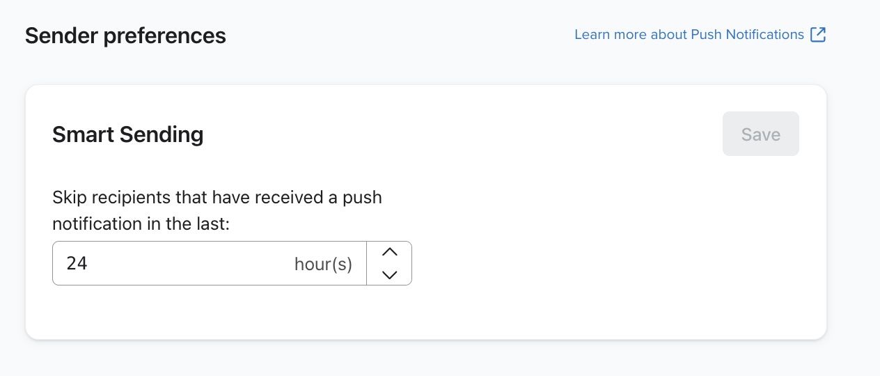 Push smart sending settings