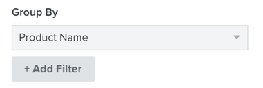 Inside a Product Performance Report, you can add an filter to group by like product name