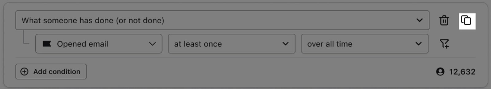Clone condition option in segment builder