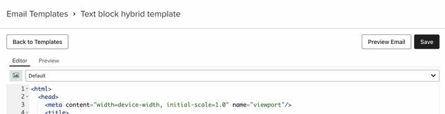 A hybrid email template's html