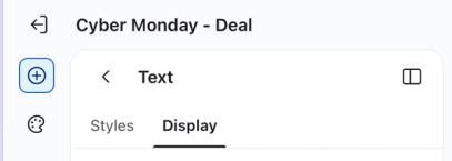 The display tab of a block