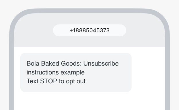Example of a text with the default unsubscribe instructions