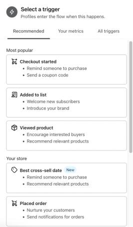 Available flow triggers