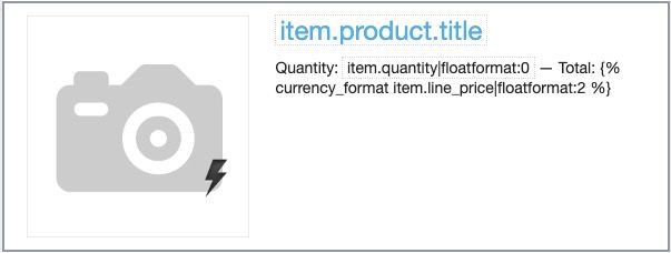 View of the default dynamic content block in the email template editor