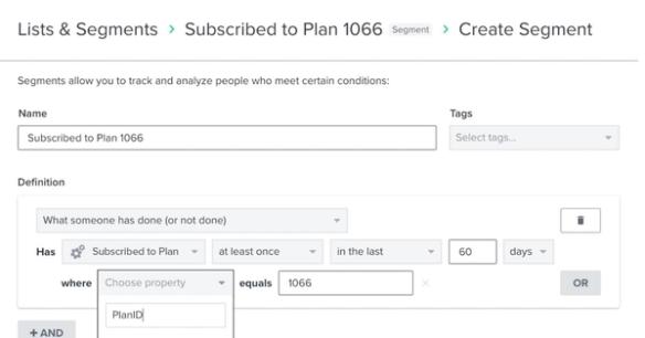A segment relying on WooCommerce subscription data