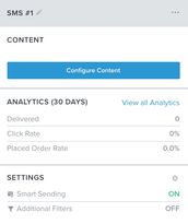 Inside an SMS or MMS event variable in a flow, below the section for Content a button for Configure Content so you can add an event variable
