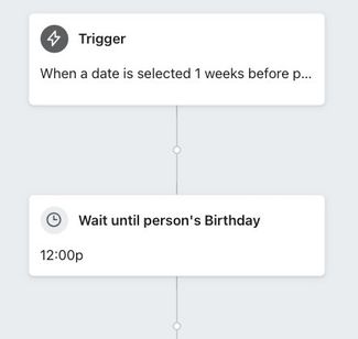 In the flow editor, the trigger will display its configuration