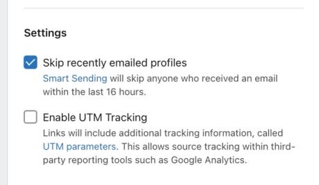 Smart sending option for flow email