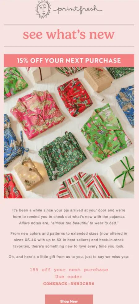 printfresh winback email automation