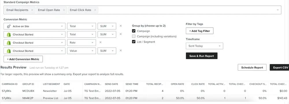 Campaign Performance Image of Standard Campaign Metrics