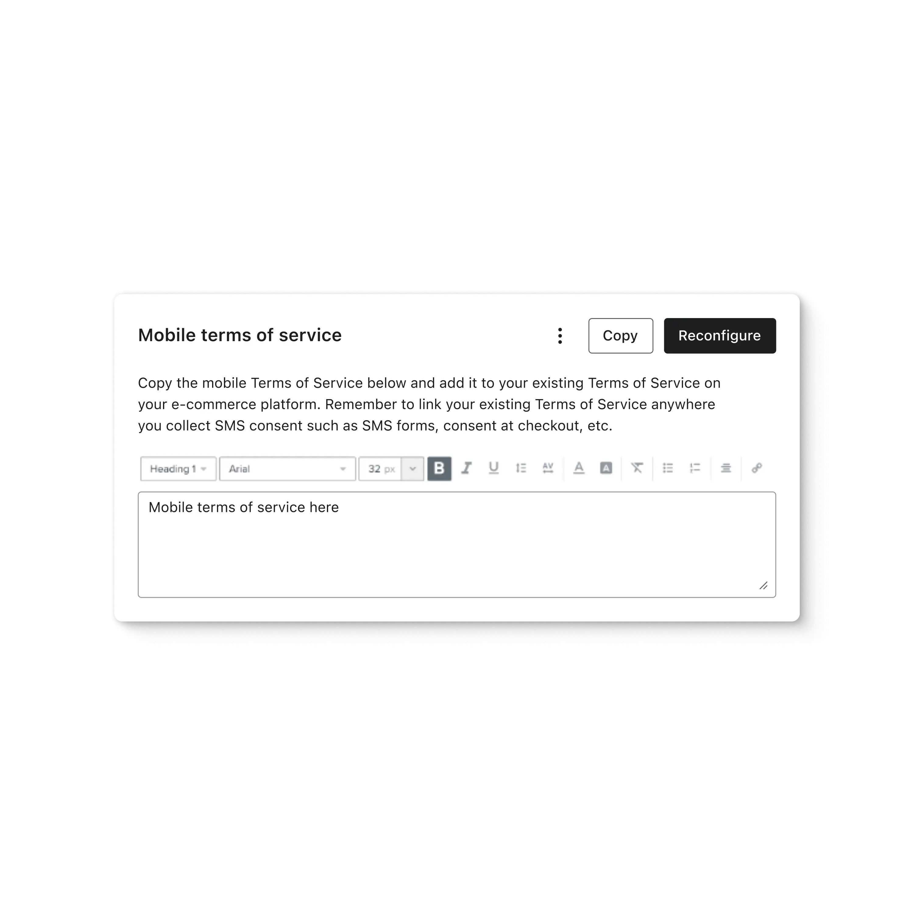 Configure your Klaviyo-hosted mobile terms of service