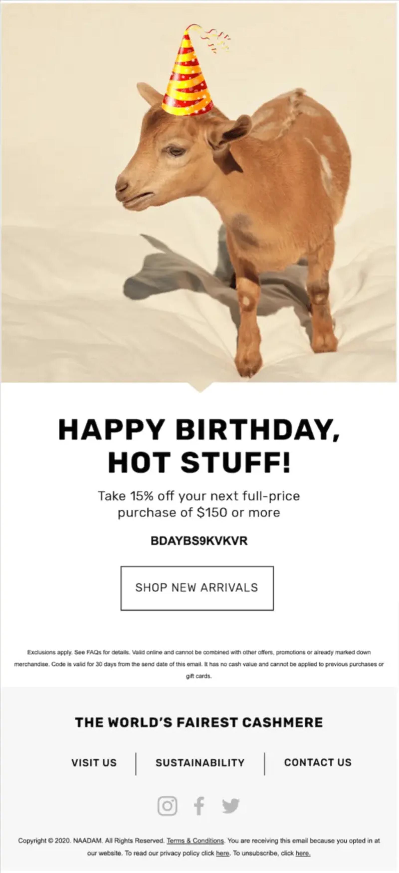 Image shows a marketing email from Naadam