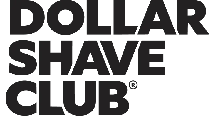 Dollar Shave Club logo in charcoal text.