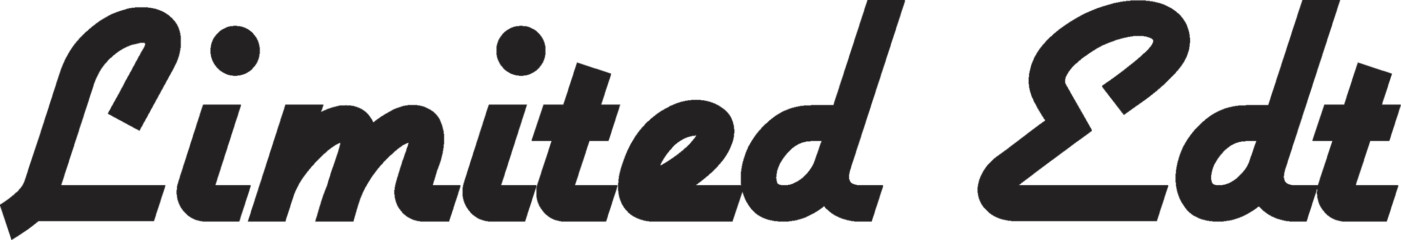 Limited Edt logo in stylized black script font.