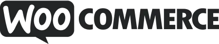 WooCommerce logo with "WOO" in a speech bubble and "COMMERCE" beside it.