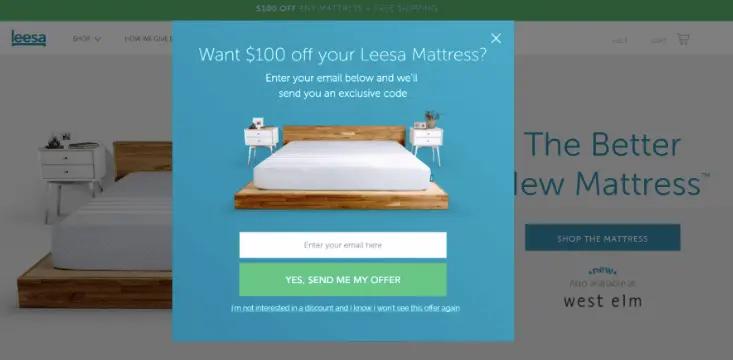 gif of exit popup on a website