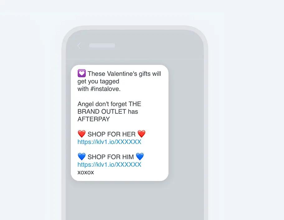 Illustration of an SMS text message.