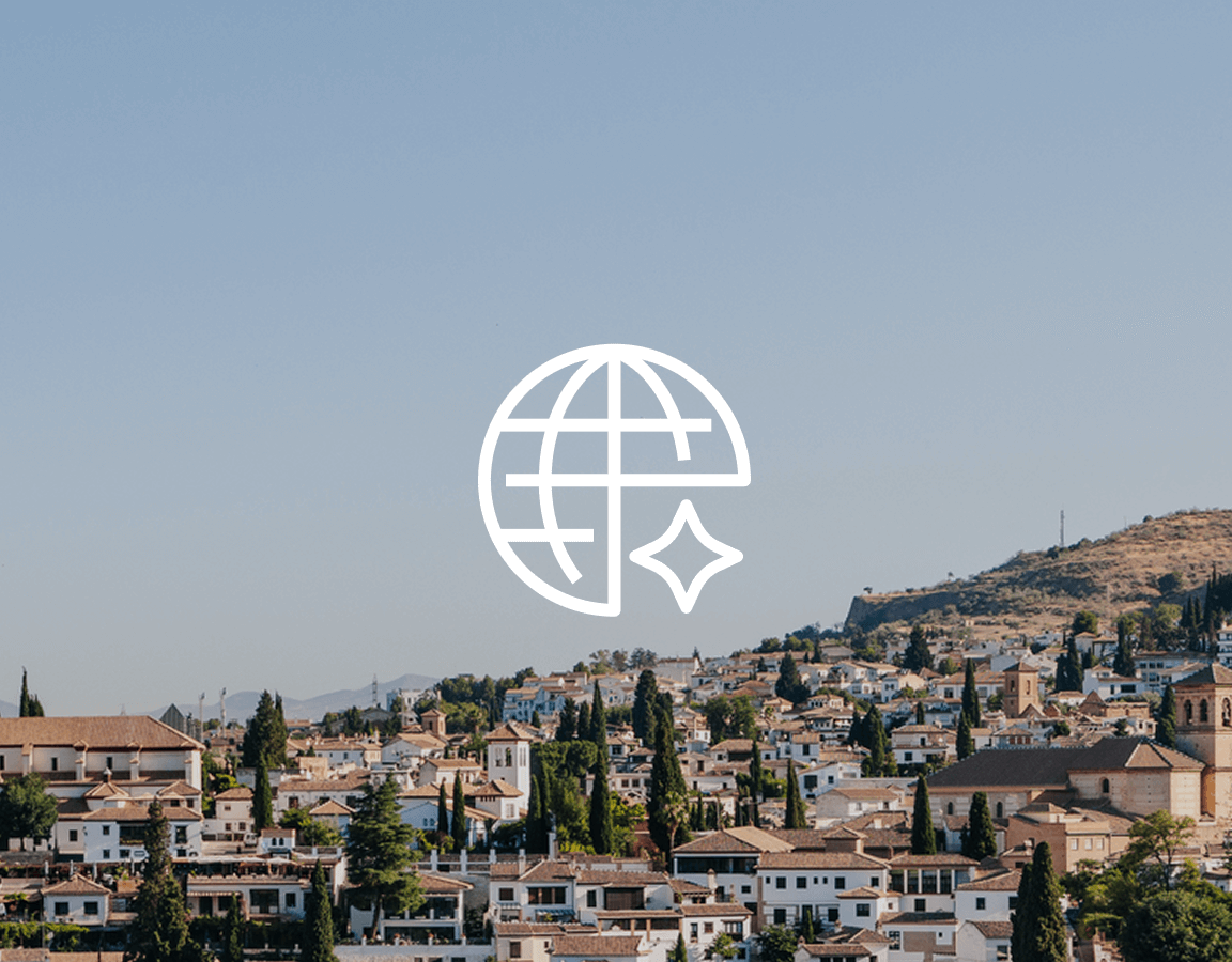 A photograph of a European city.