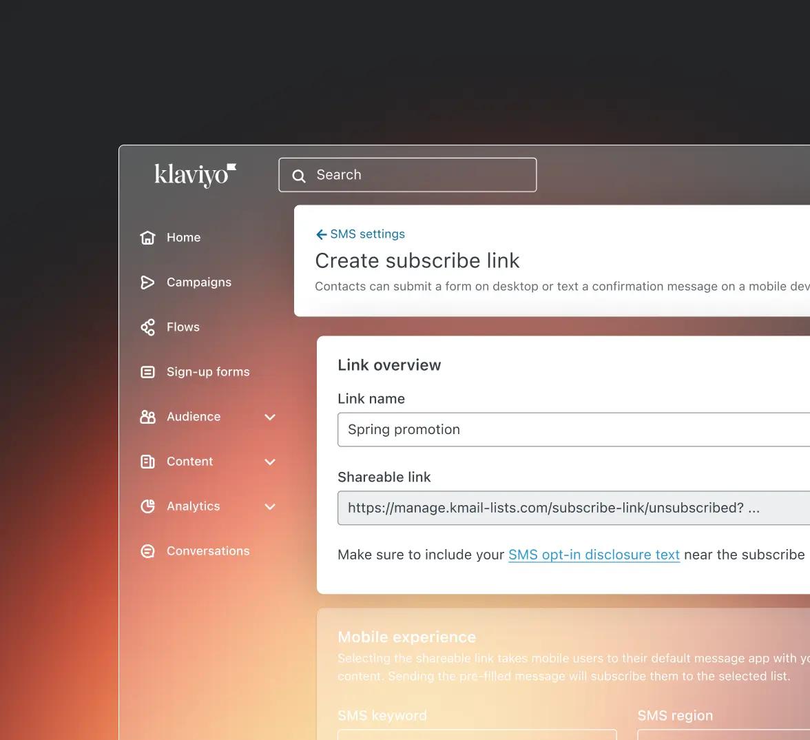 SMS subscribe links help you grow your subscribers anywhere.