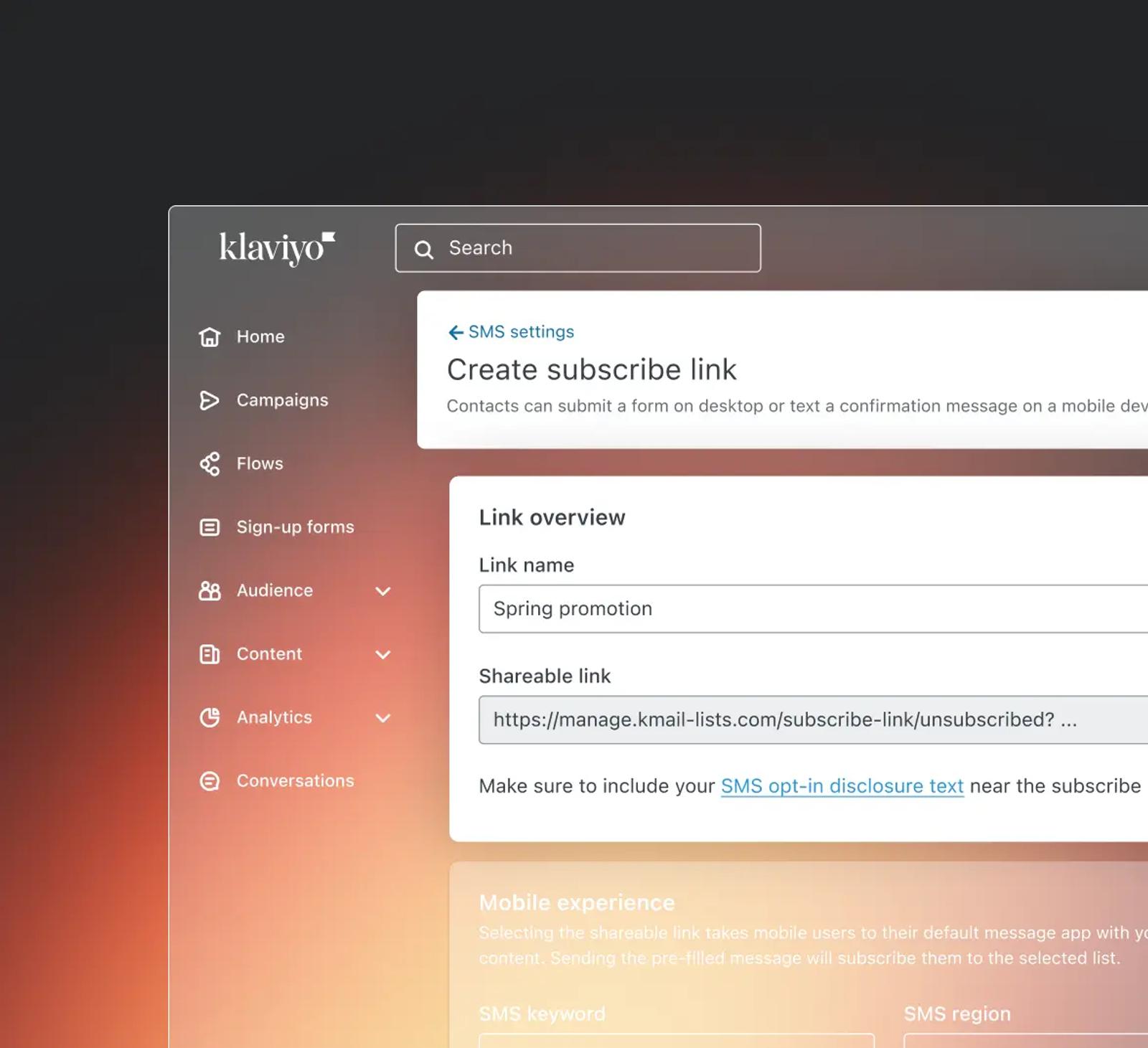 SMS subscribe links help you grow your subscribers anywhere.