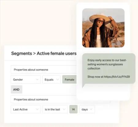 Image shows an example of segmenting in Klaviyo