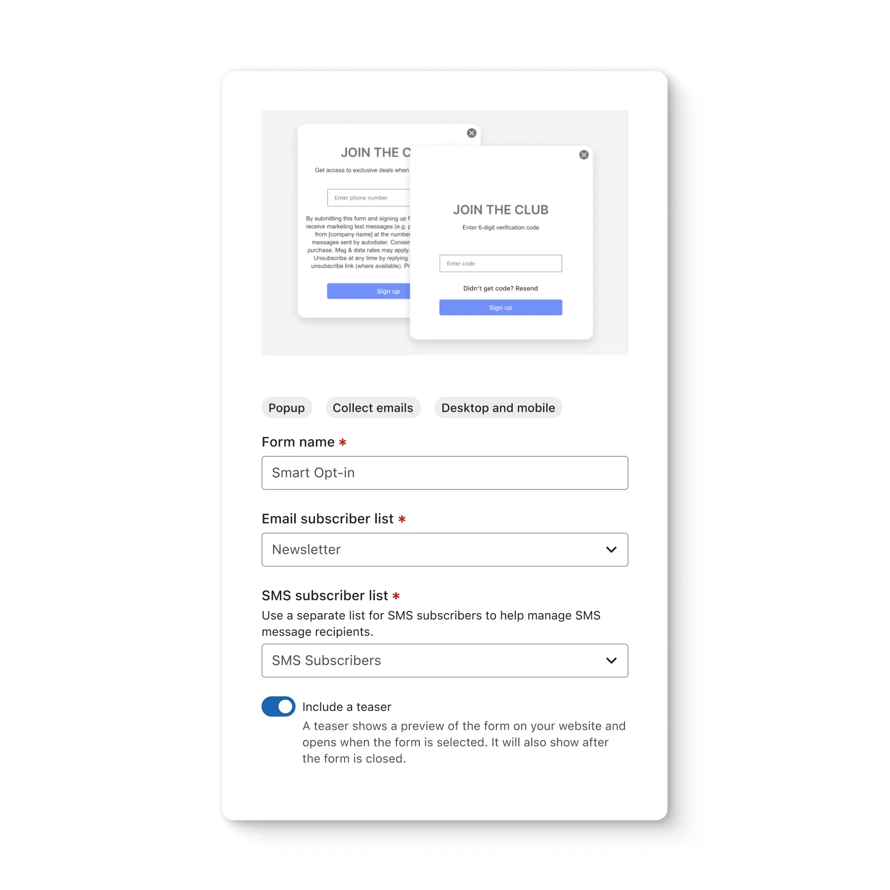Use sign-up forms to collect zero-party data