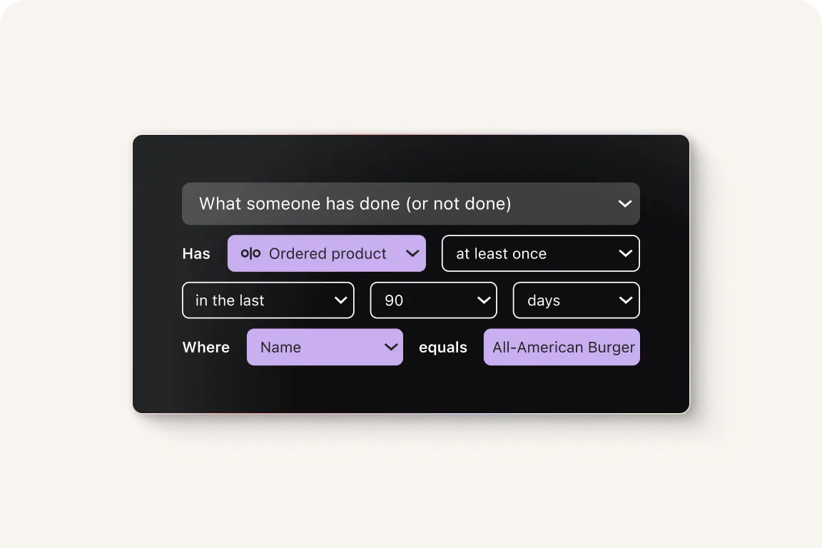 Creating a custom segment in Klaviyo based on customer behaviors
