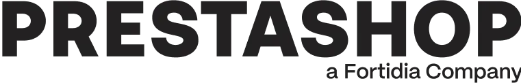 Prestashop logo with text "a Fortidia Company".