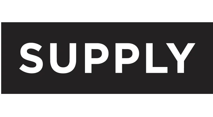 Supply logo in black text on a charcoal background.