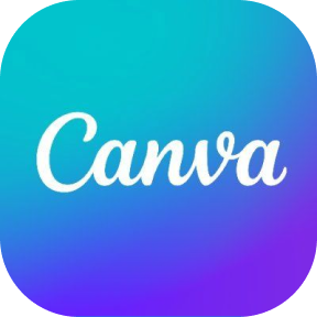 Canva logo with white text on a blue-purple gradient.