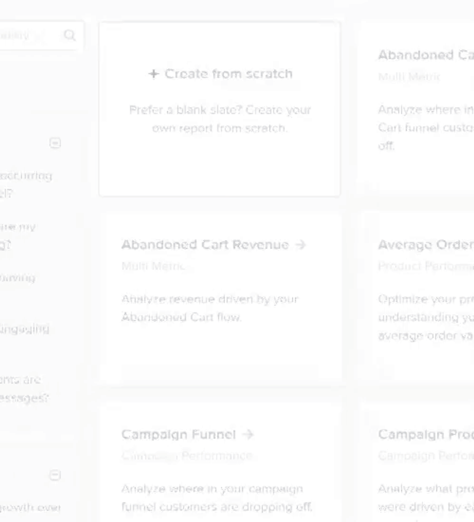 Reporting tool within the Klaviyo platform
