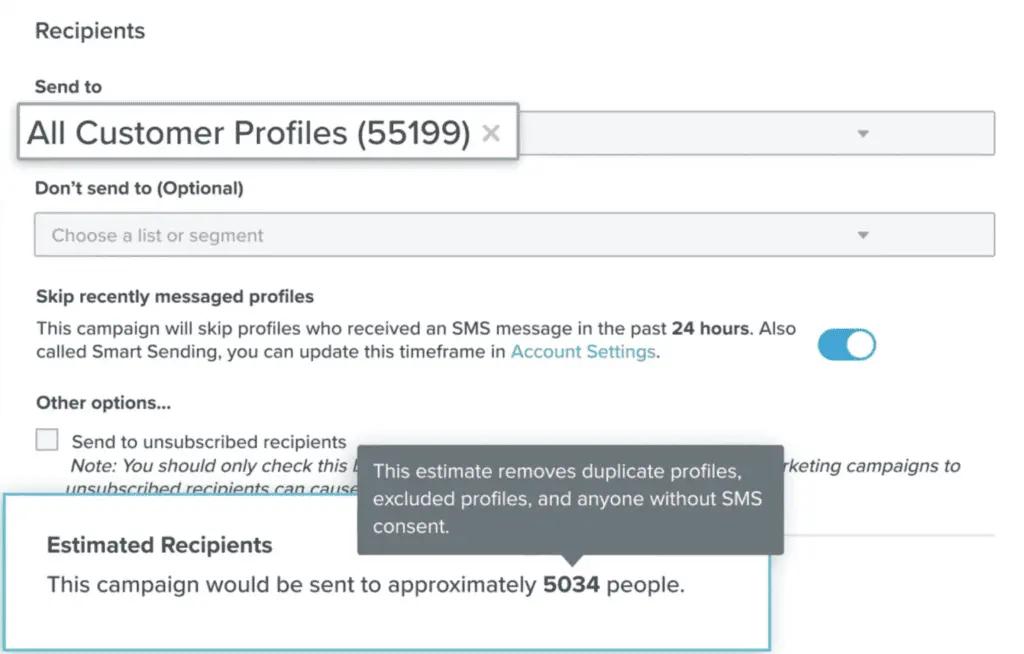 Klaviyo SMS compliance functionality in platform