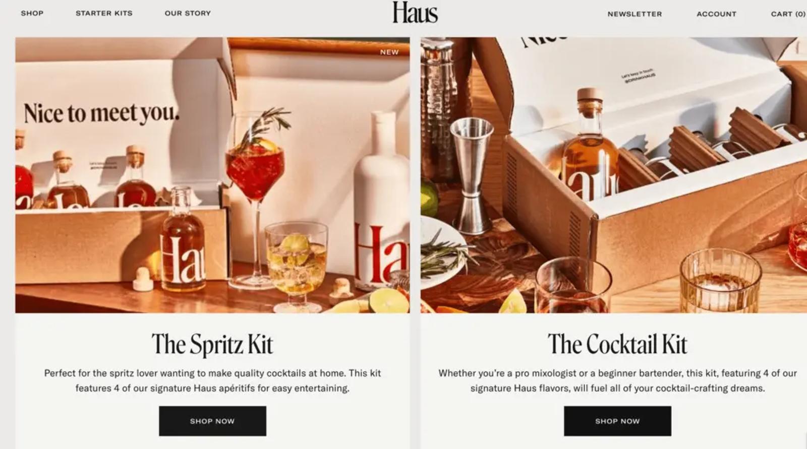 Image shows an example of an ecommerce brand advertising mini sample packs.
