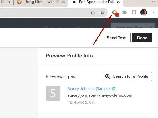 Litmus extension and Klaviyo
