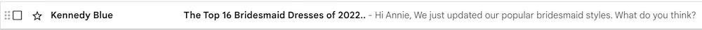 Image shows an email subject line from Kennedy Blue