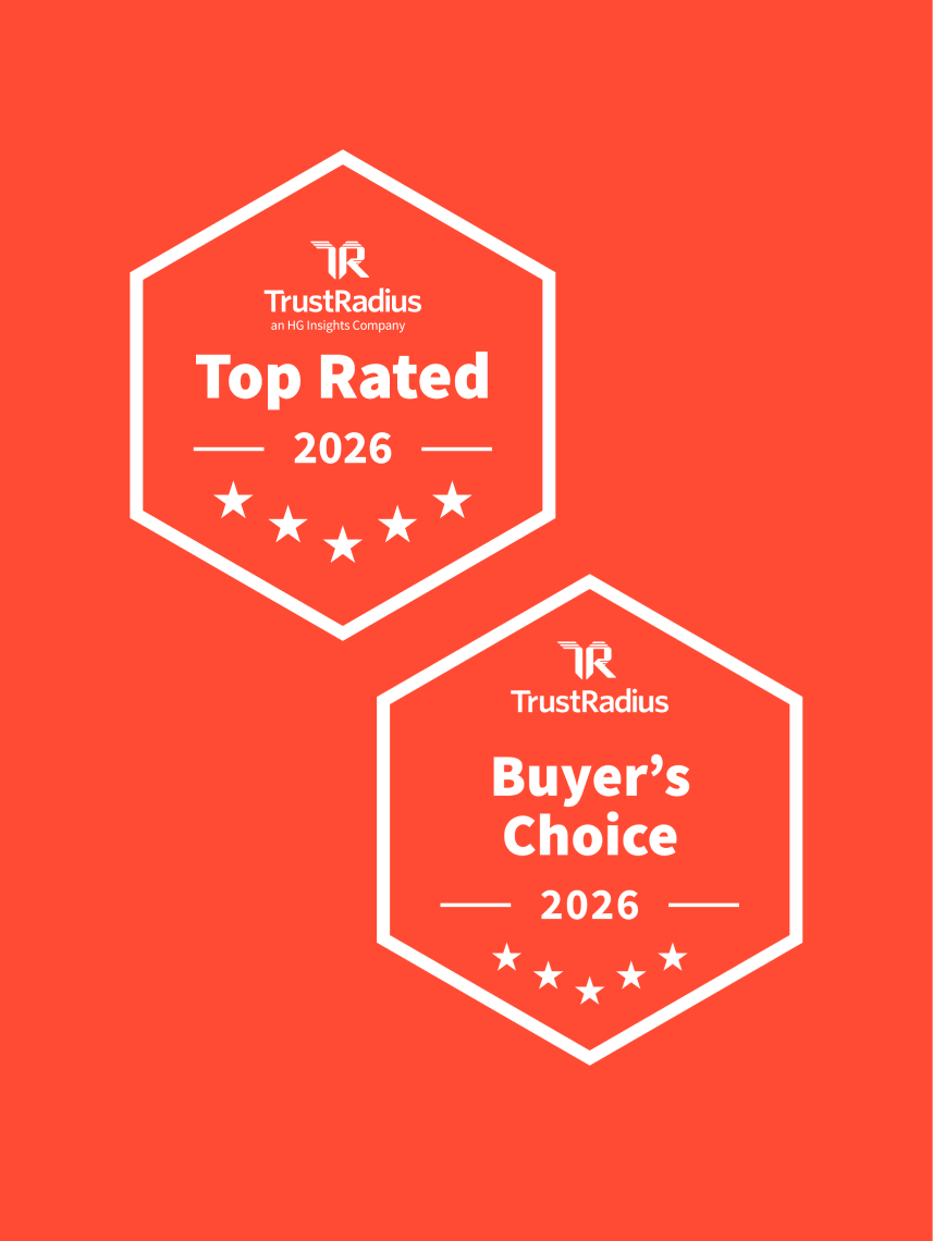 TrustRadius Top Rated and Buyer's Choice 2026 badges.