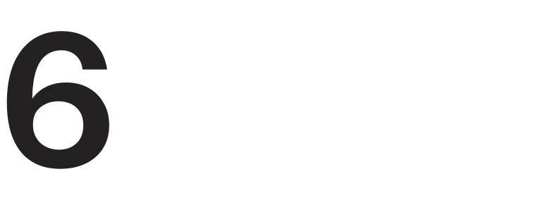 Number 6 followed by the words "office hubs worldwide" in black text.