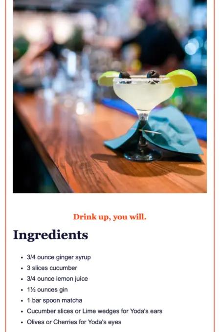 Host Events provides Baby Yoda margarita ingredients.