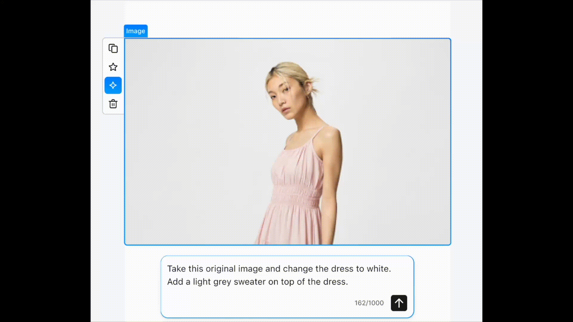 Woman in a pink dress with text: "Fall into Fashion, Effortlessly. Layer up without starting over.