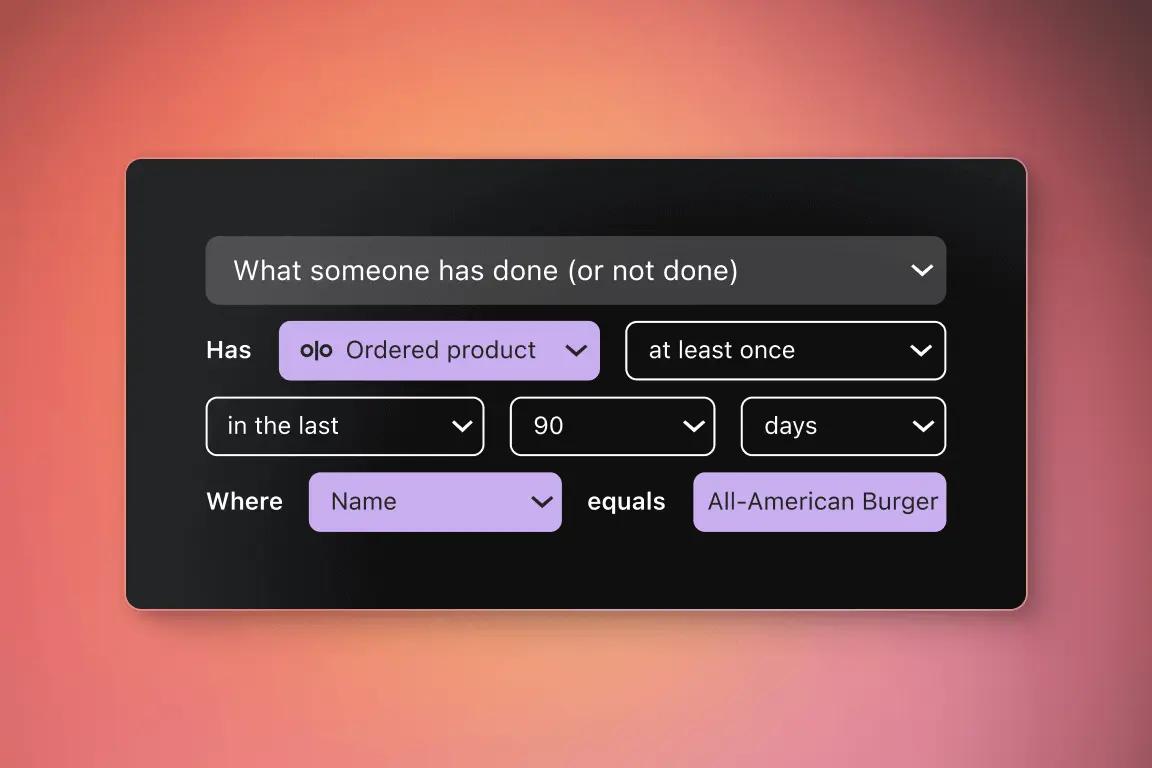 Image illustrant la création d’un segment dans Klaviyo