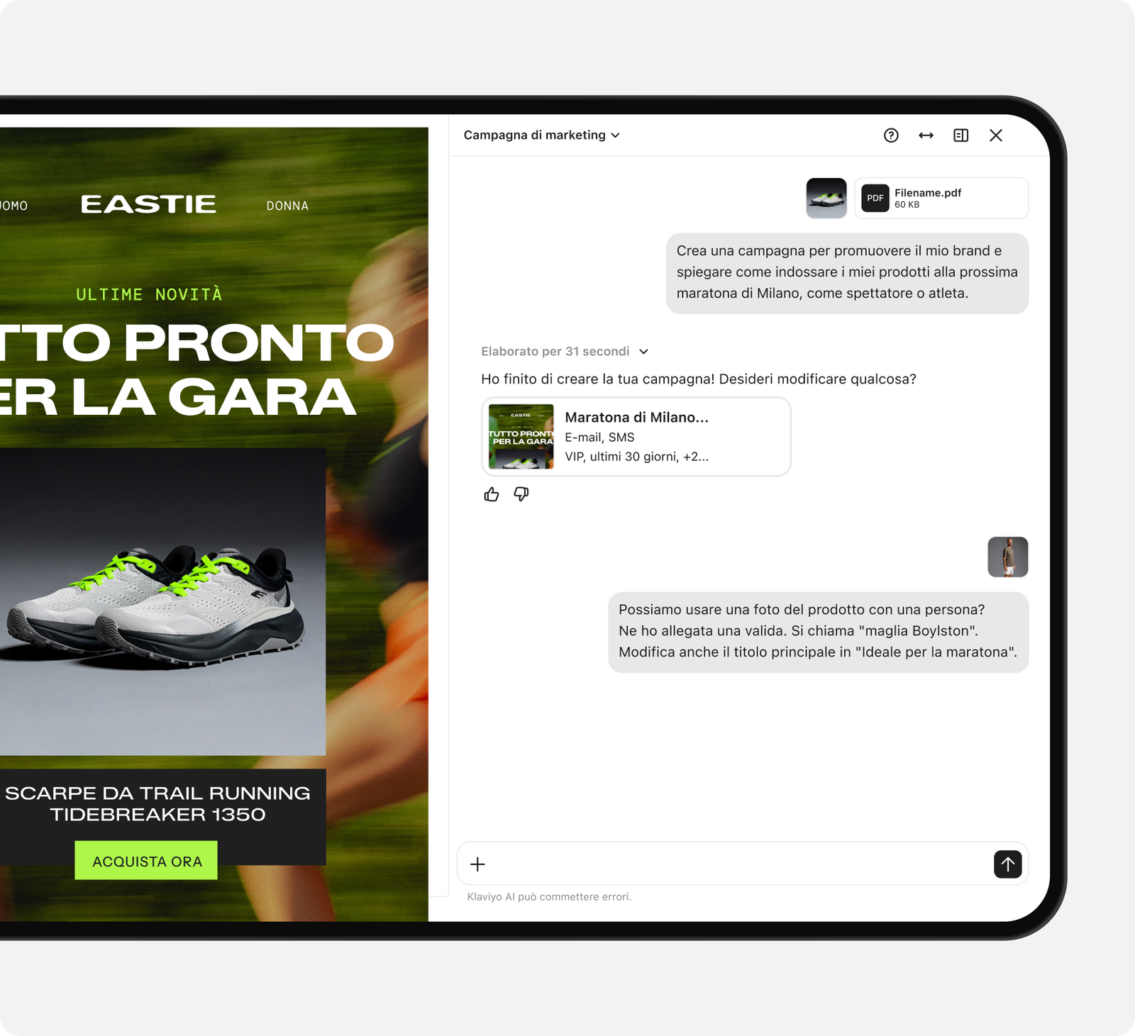 Klaviyo campagna AI
