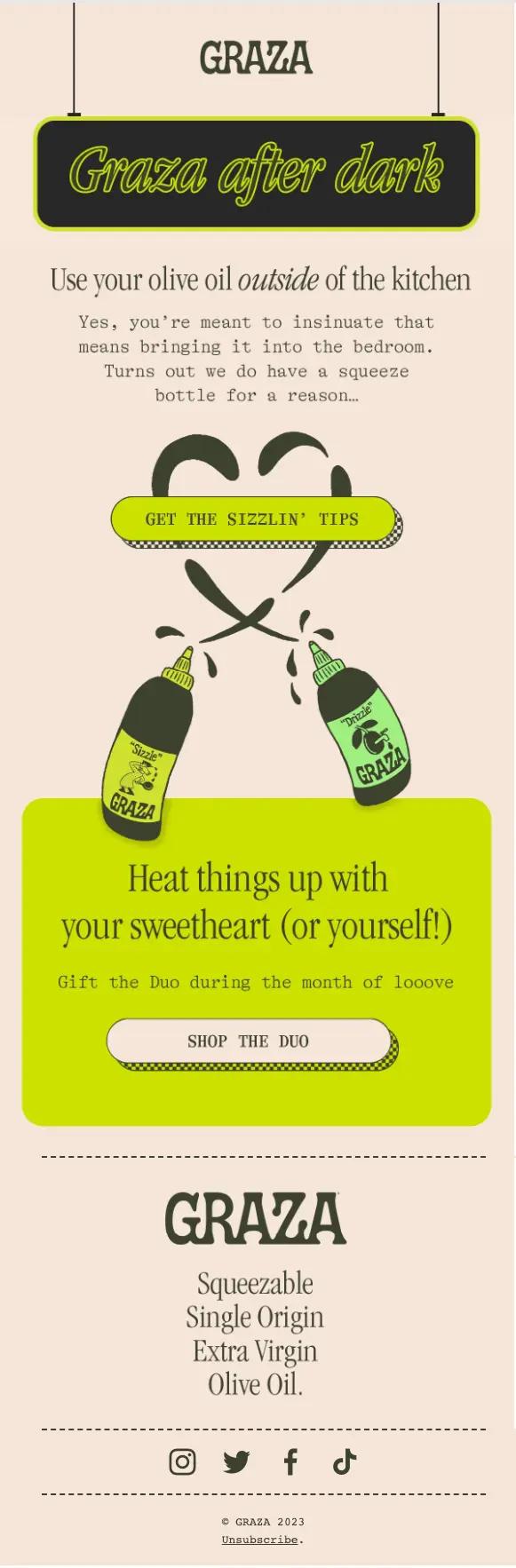 Image shows a marketing email from Graza