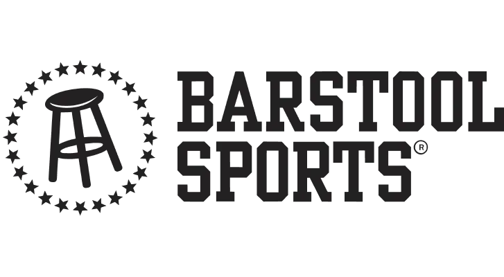 Barstool Sports logo featuring a barstool surrounded by stars next to the text "BARSTOOL SPORTS".