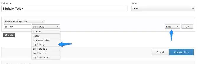 Birthday email flow set up for personalization in Klaviyo