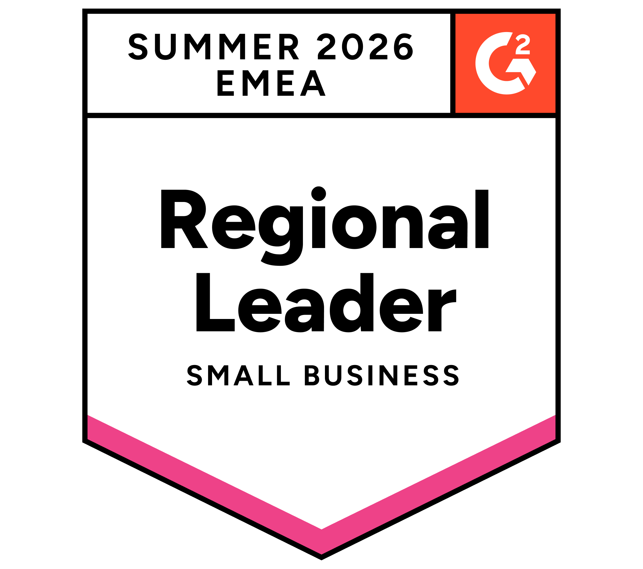 G2 badge: Regional Leader, Small Business, Summer 2026 EMEA.