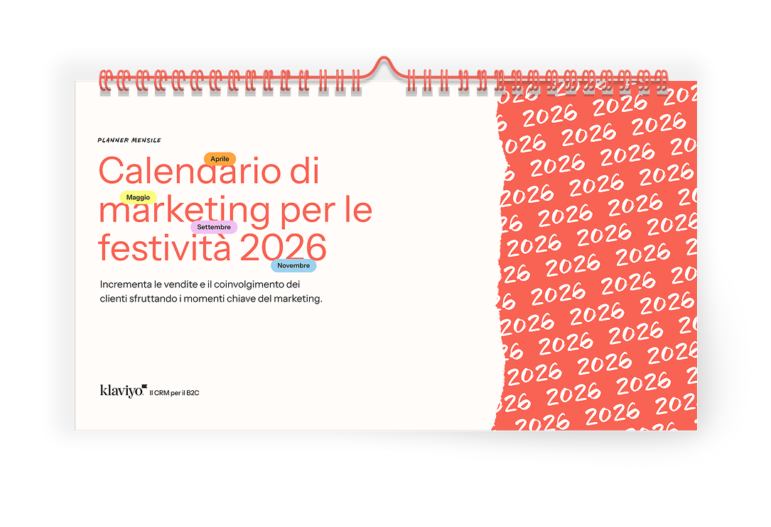 Klaviyo Marketing Holiday Calendar 2026 in Italian.
