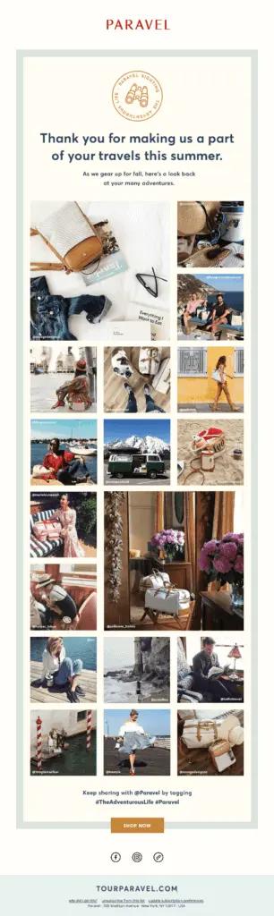 Image shows a thank you email from Paravel