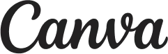 Canva logo in black script font.