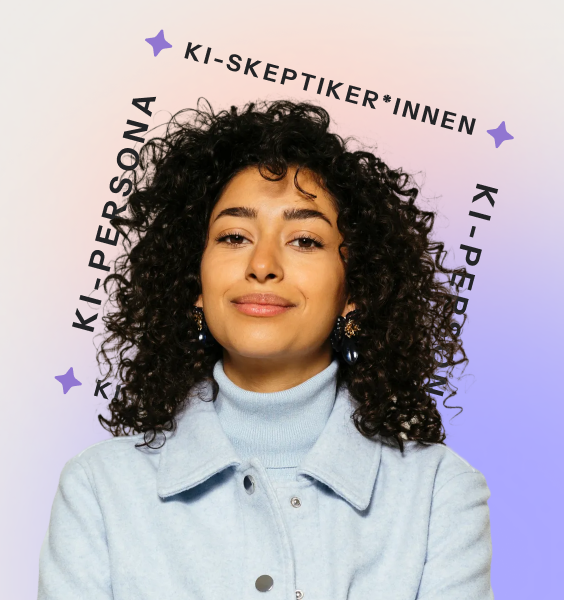 Porträtfoto, das die Rolle des KI-Skeptikers verkörpert